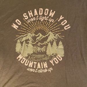 Short sleeved khaki colored tee shirt